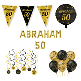 Abraham Verjaardag Versiering Pakket Zwart Goud